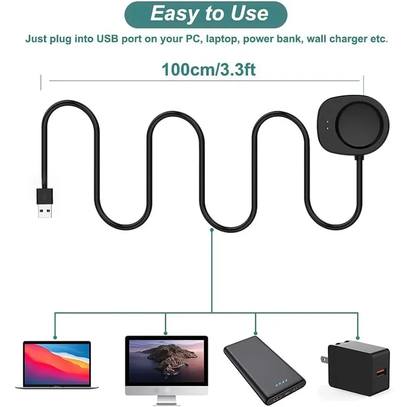 USB Charging Cable Magnetic Power Charging Cord For Amazfit T-Rex3/Amazfit Balance Charger Cable Fast Charging Station Adapter image 5