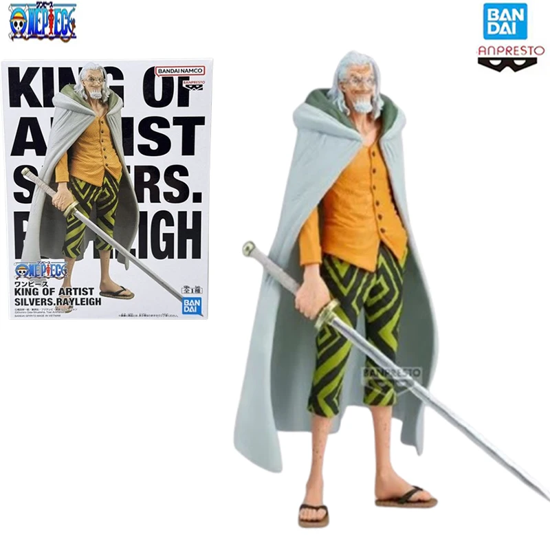

Original Genuine Bandai Banpresto One Piece Gking of Artist Silvers Rayleigh Anime Action Figures Model 23Cm Toys for Boys