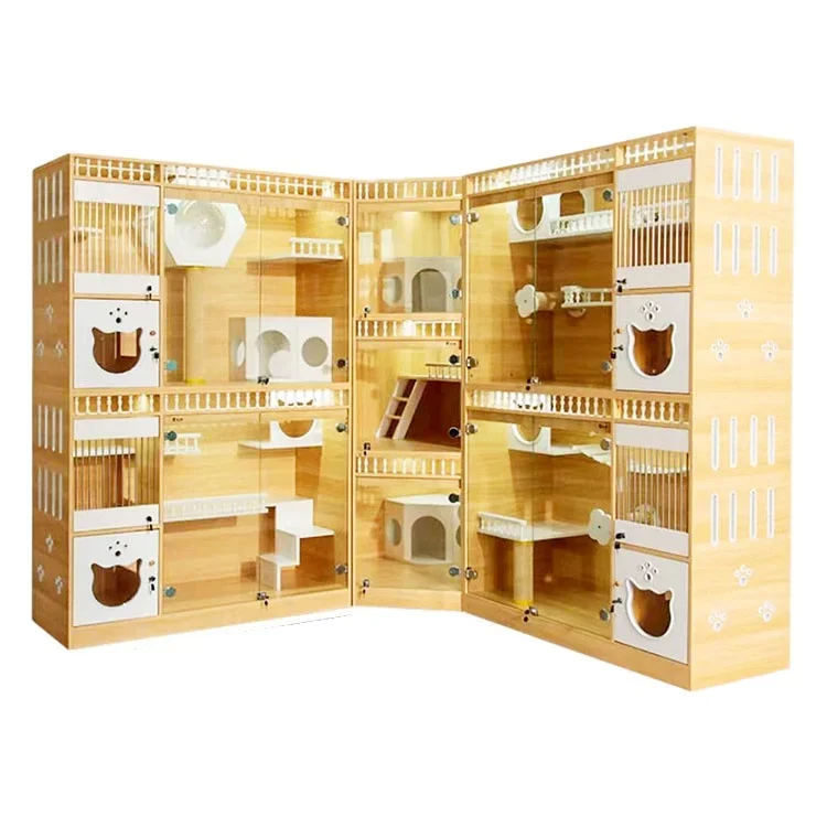 

China Hot sale cat houses & condos scratcher tree luxury furniture cat condo cat cages for cattery