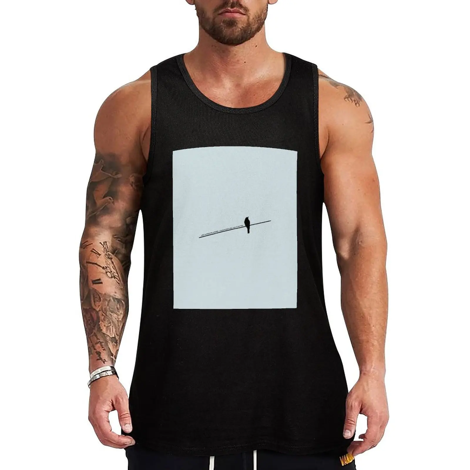 

Bird on a wire Tank Top mens gym clothes gym top clothes for men summer gym t-shirts man