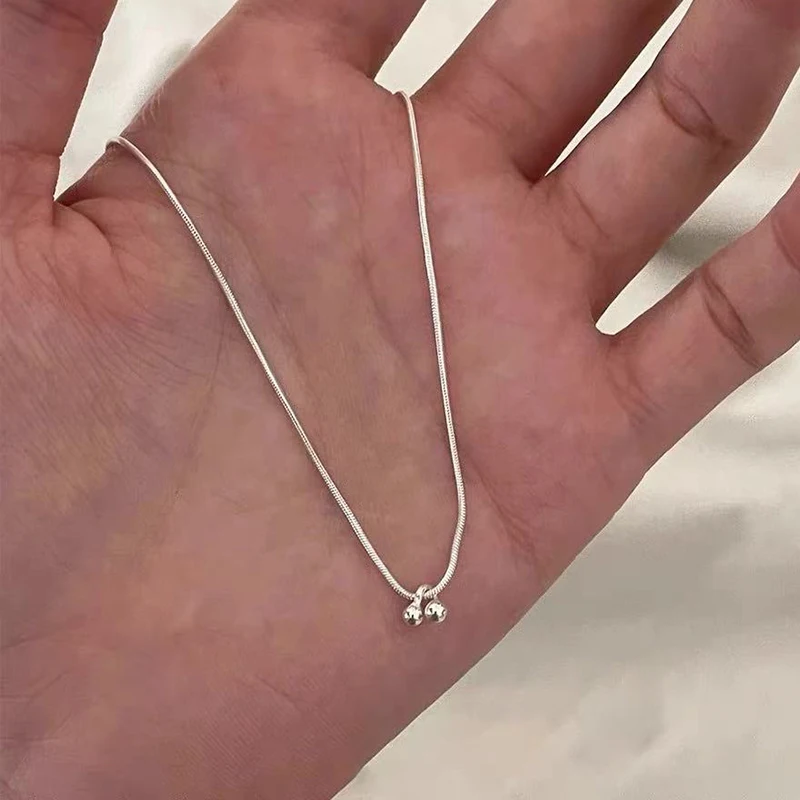 

Real 925 Sterling Silver Unique Design Cherry Pendant Choker Necklace For Women Fine Jewelry Light Luxury Advanced Accessories