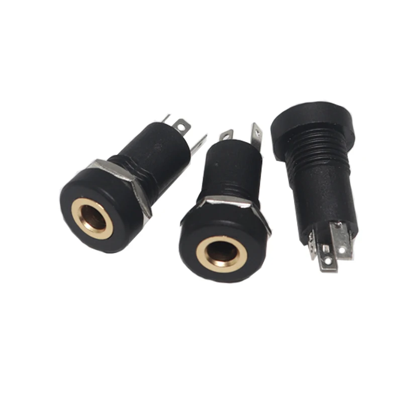 【10-2PCS】PJ392A 3.5MM Audio Jack Female Socket 3/4 Pole Stereo Solder Panel Mount Connector With Nuts PJ391 PJ-392A 4Pin