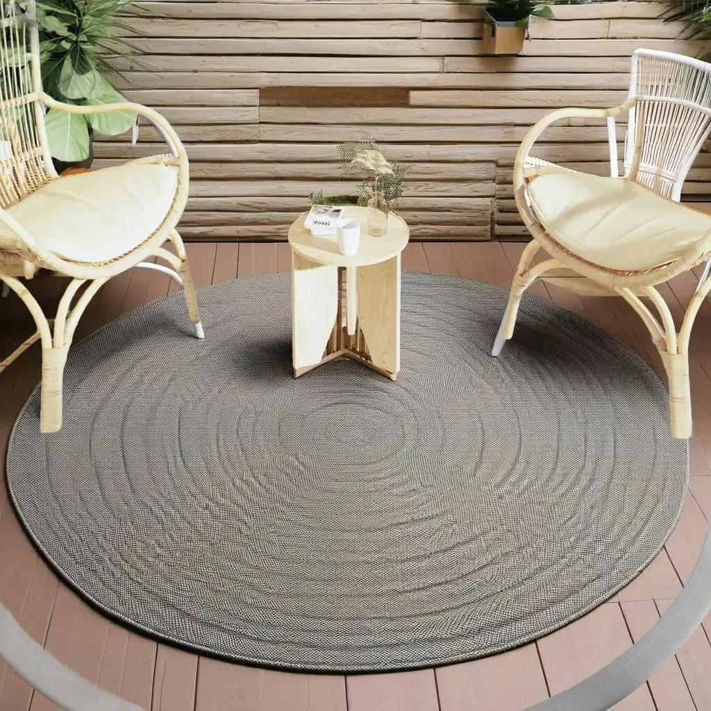 Grey Outdoor Carpet - 200cm Durable PP Flooring for Patios & Gardens