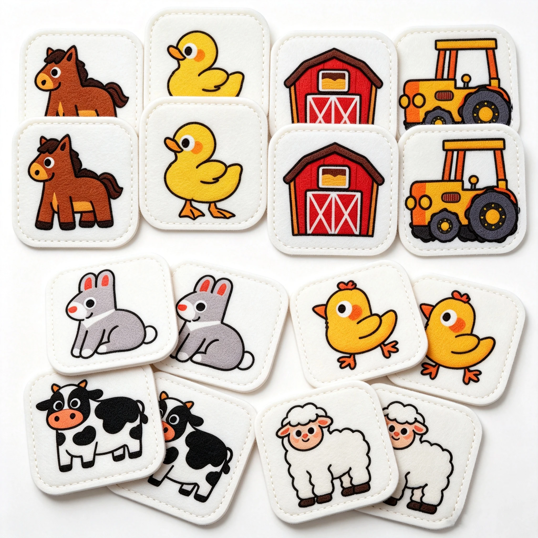 Felt Farm Animal Montessori Matching Game Soft Sensory Travel Flash Cards Preschool Educational Gift Toy for Toddlers Age 1-3