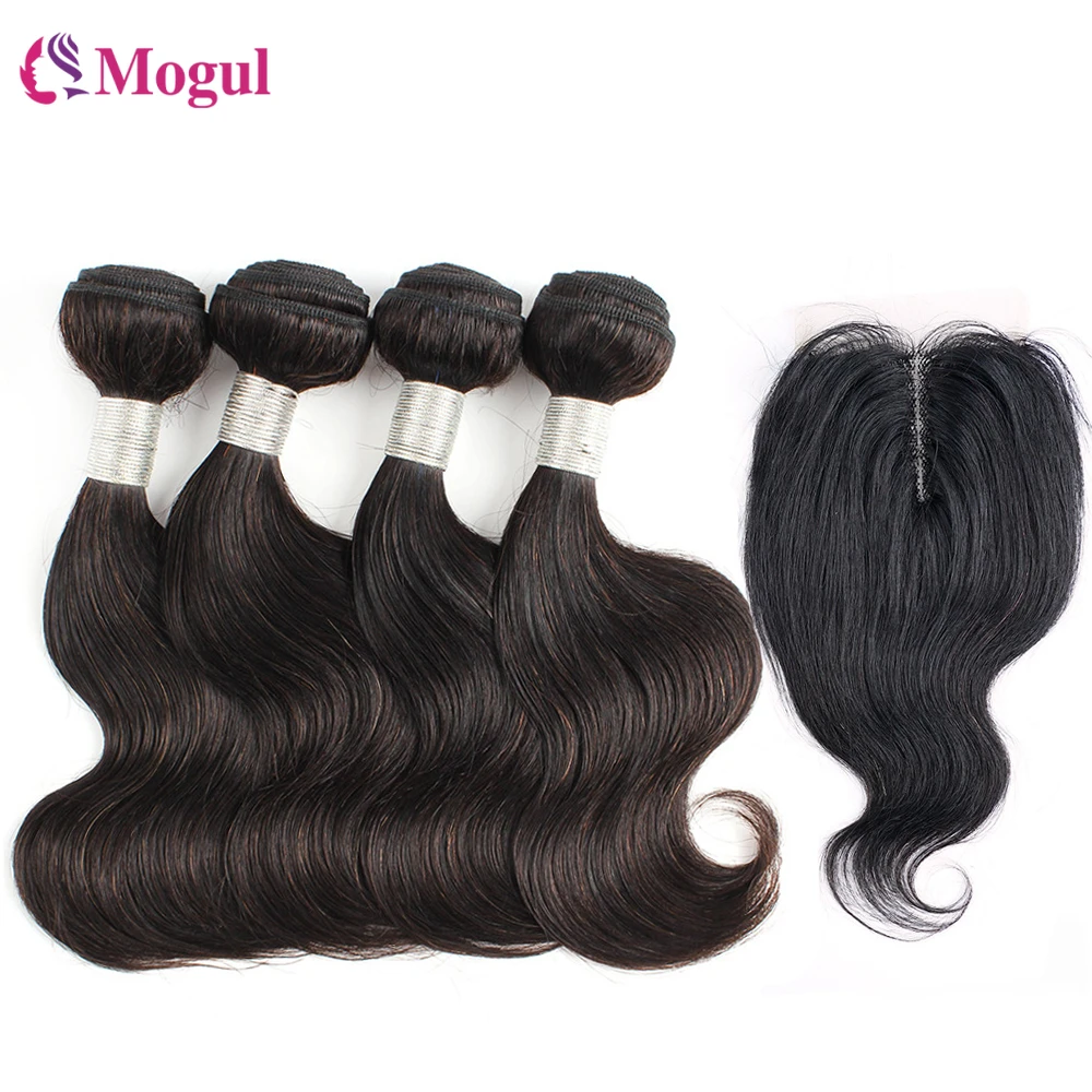 50g/pc 4 Bundle with Closure Middle Free Part Transparent Lace Natural Black Brazilian Body Wave Remy Human Hair Short Bob Style