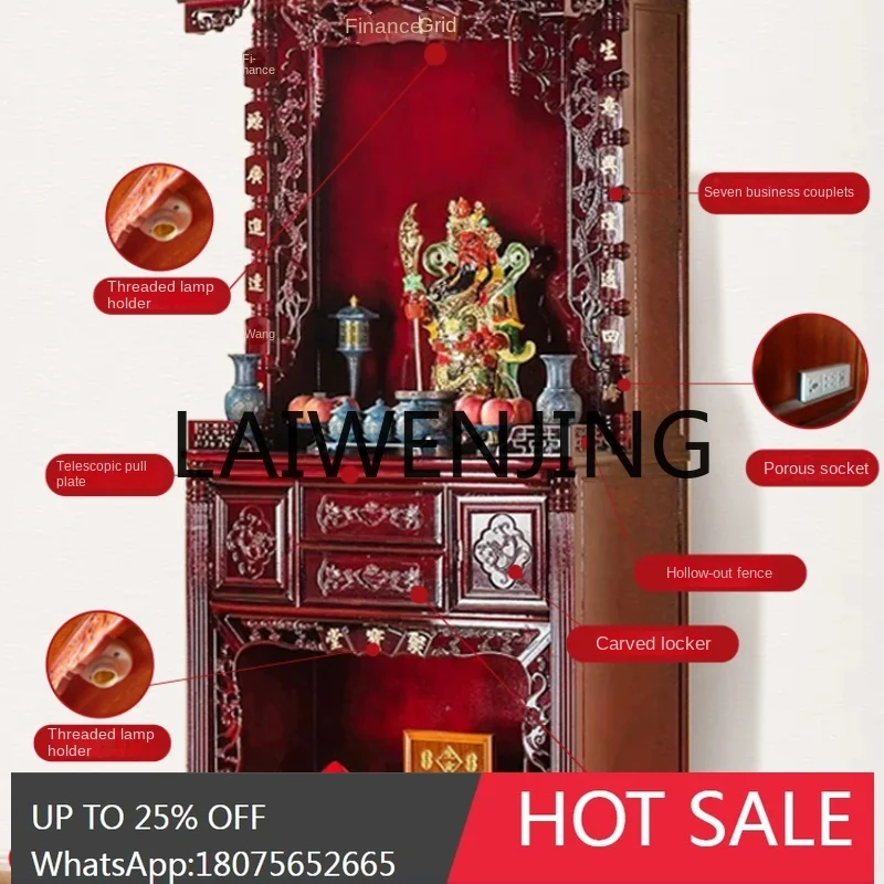 RWJ Altar God of Wealth Cabinet Altar Fairy Worship Table Shrine Home