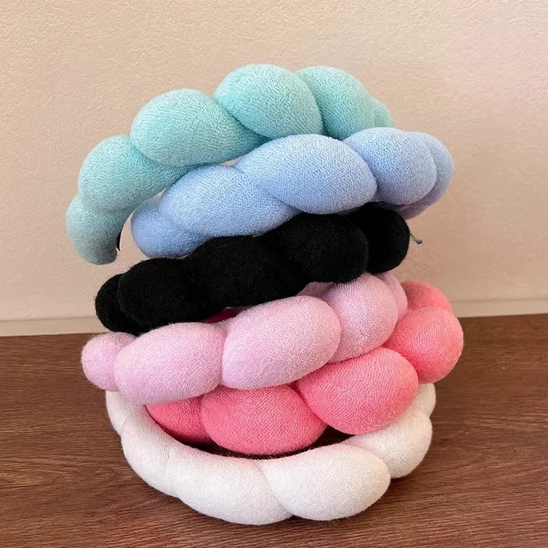 Spa Headbands for Washing Face or Makeup, Sponge Bubble Skincare Headbands, Puffy Terry Cloth Hairband for Women, Skin Care Make