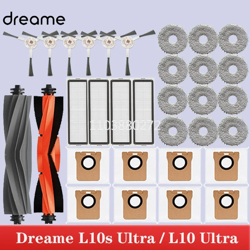 

Dreame L10s Ultra / L10S Pro Robot Vacuum Cleaner Accessories Dust Bag Mop Hepa Filter Vacuum Cleaner Cleaning Spare Parts