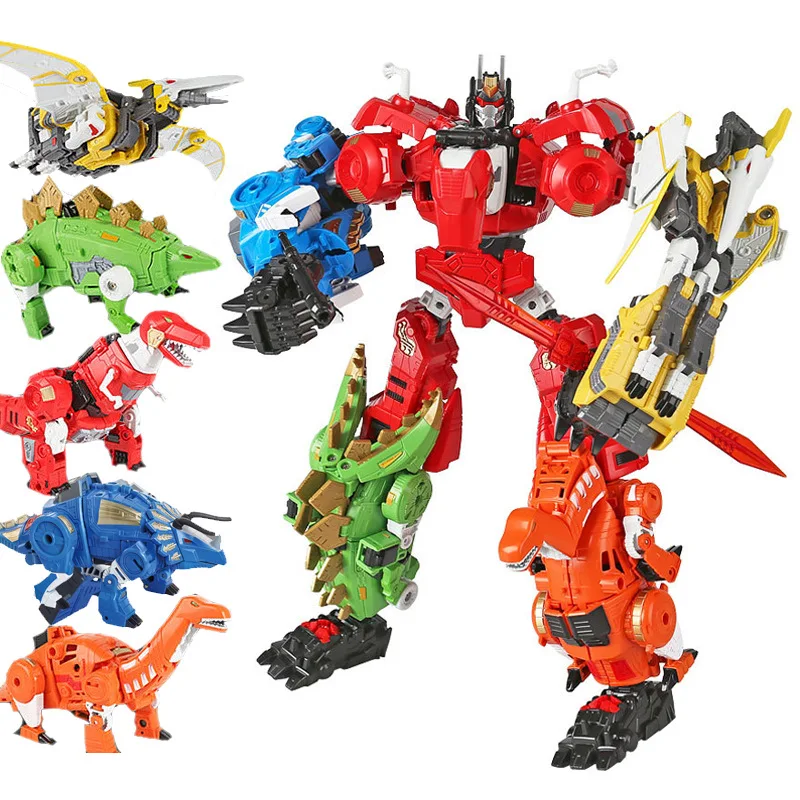 IN STOCK BMB 5 IN 1 Oversize Transformation Toys Combination Dinosaur Action Figure Robot Anime Model Kids Boy TB13 H6002-7A