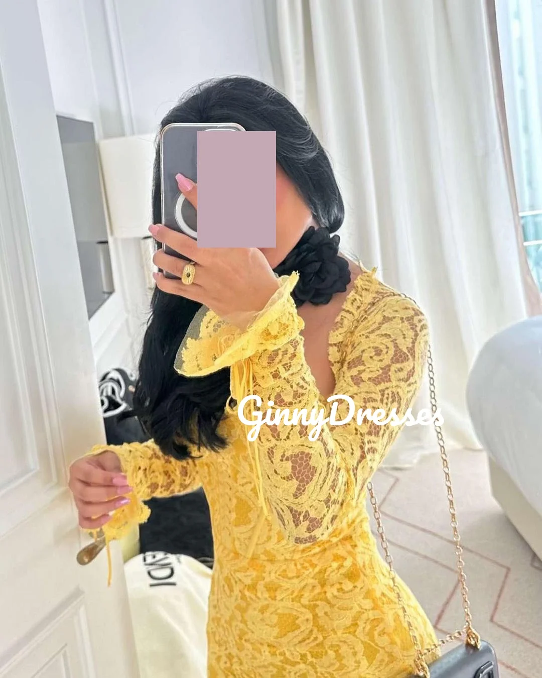 Dubai Customize Luxury Evening Dresses Square Neckline Floor-Length Wedding Party Dress A-Line Long Sleeves Dresses For Special