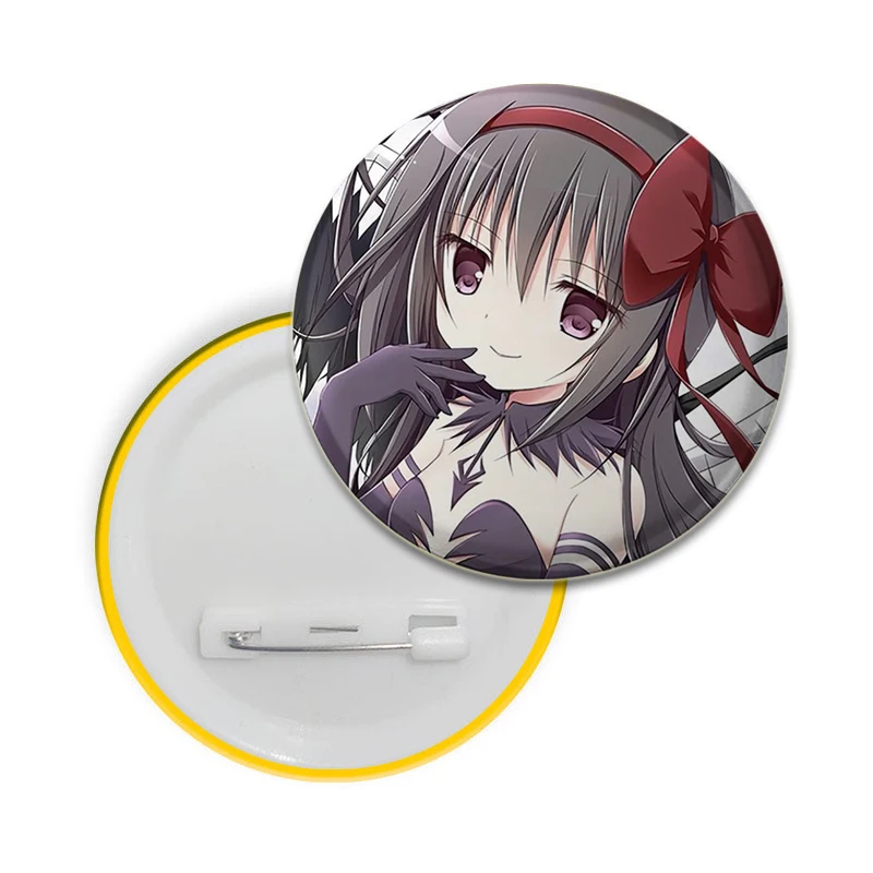 58mm Anime Puella Magi Madoka Magica Button Pin Cartoon Figures Miki Sayaka Kawaii Brooch Badge Bag Accessories Fans Collection