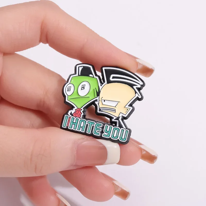 Invader Zim Enamel Pins Custom Alien Comedy Science Fiction Animation Brooches Lapel Badges Cartoon Jewelry Gift Drop Shipping