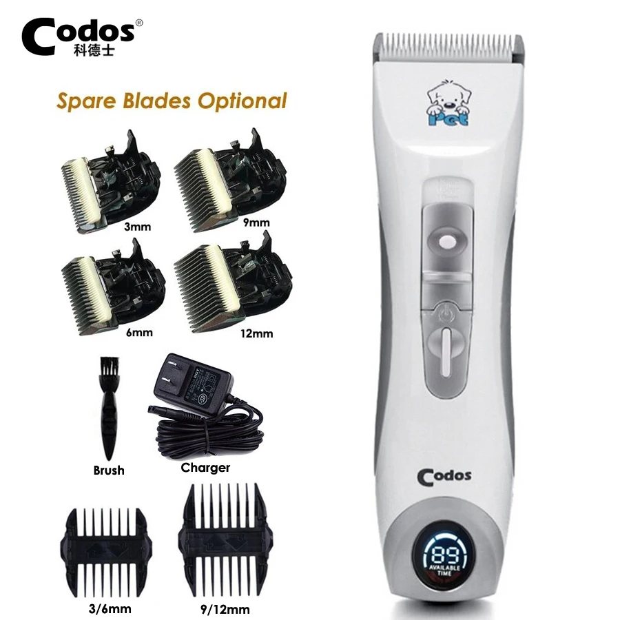 Codos CP9600 Professional Pet Clipper Cat Dog Clippers Shaver Electric Grooming Trimmer Rechargeable Haircut Machine LCD Display