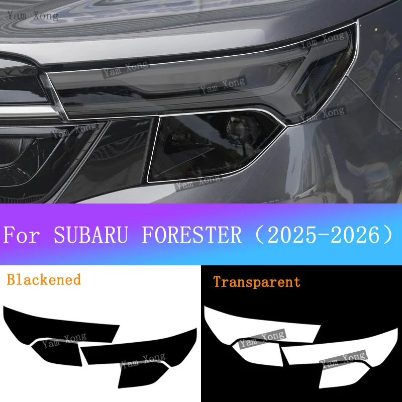 

Для SUBARU FORESTER 2025 2026, внешняя передняя фара автомобиля, прозрачная защитная пленка, передний светильник, черная наклейка против царапин