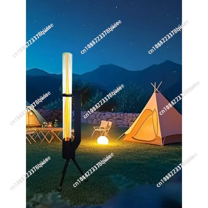Outdoor camping vertical rocket stove, patio heating rocket furnace, portable winter pellet heater