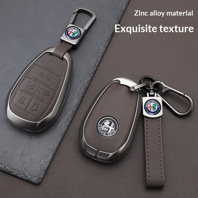 Image of Autoschlüssel-Schutzhülle für Alfa Romeo Giulia 2015+ Stelvio 2016+ Spider etc. Schlüsselanhänger-Tasche