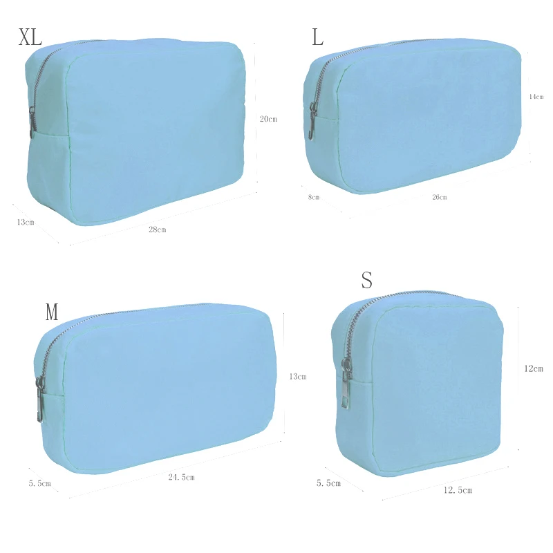 Waterproof Nylon Toiletry Bag Cosmetic Bag Solid Color Female Makeup Bag Travel Beauty Makeup Bag Organizer Birthday Party Gift