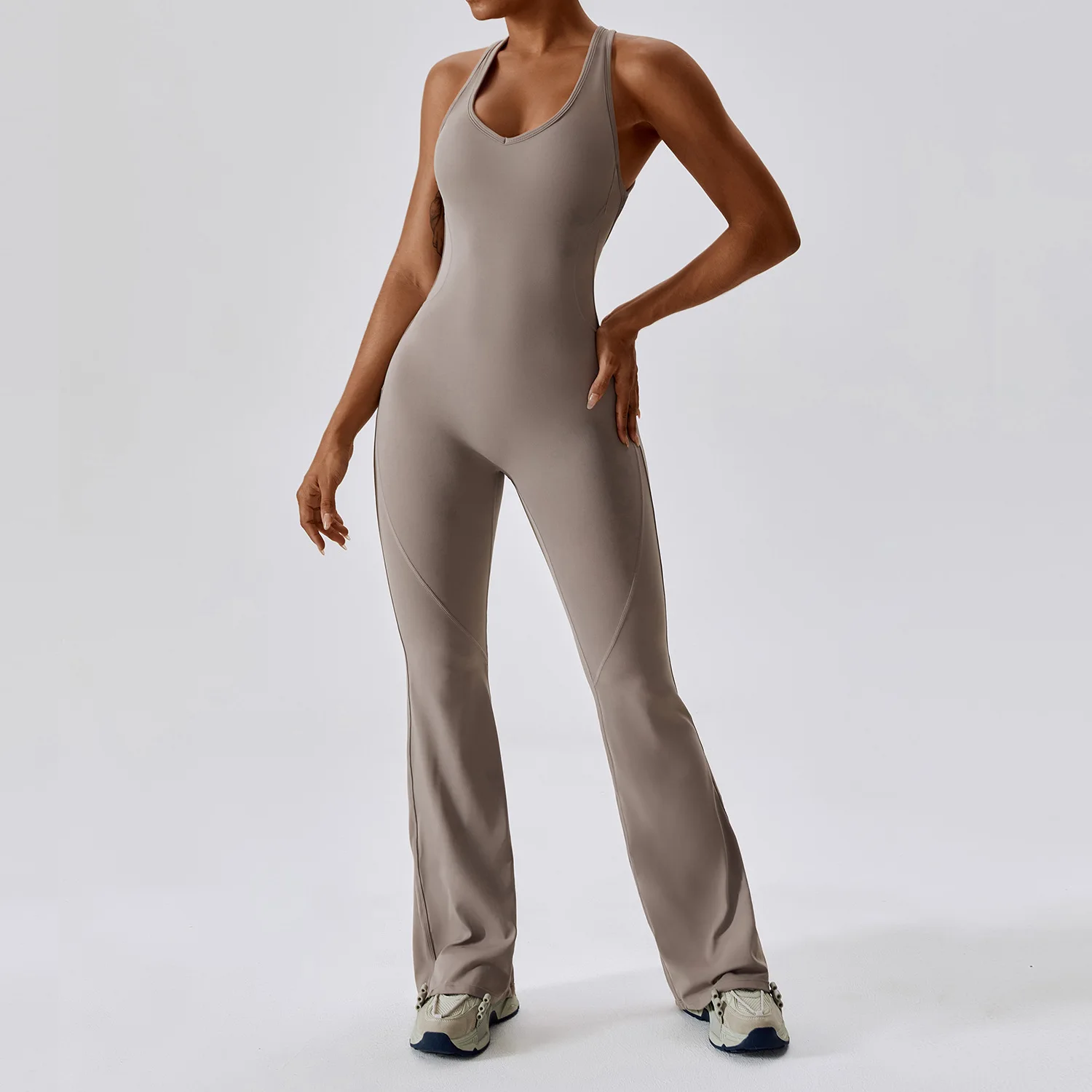 Sexy Halter Neck Jumpsuits Sleeveless Women Street Stretch Active Wear Romper Tights Athletic Leggings Sheath Bodysuit Clubwear