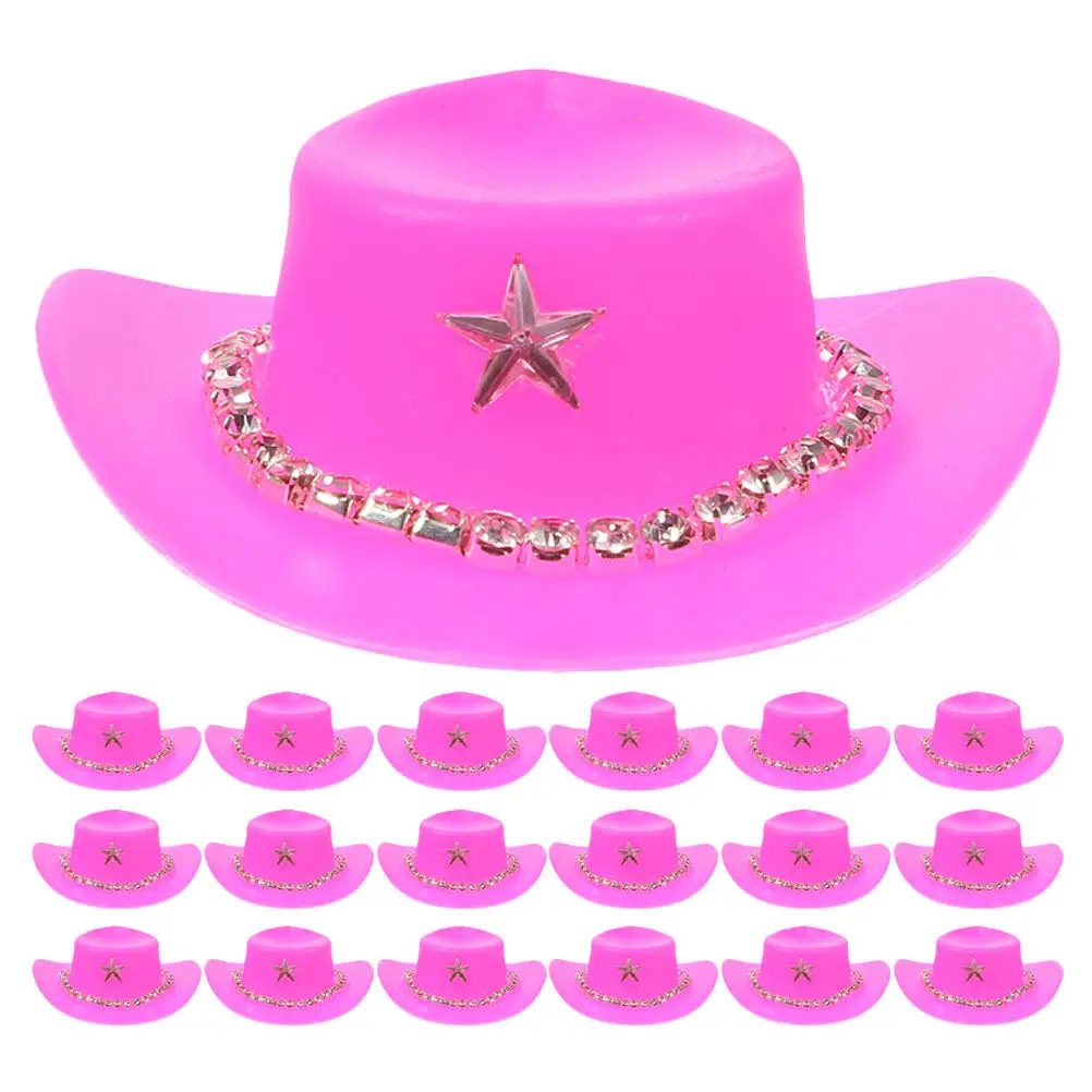 20Pcs Mini Cowboy Hat Lightweight Plastic Miniature Hats Decoration for Party Crafts Mini Hat Party Decorations