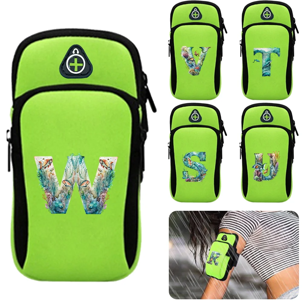 

Sports Arm Bag Fish Letter Series Phone Accessories Fitness Phone Holder Waterproof Dustproof Breathable Sports Wrist Boxes