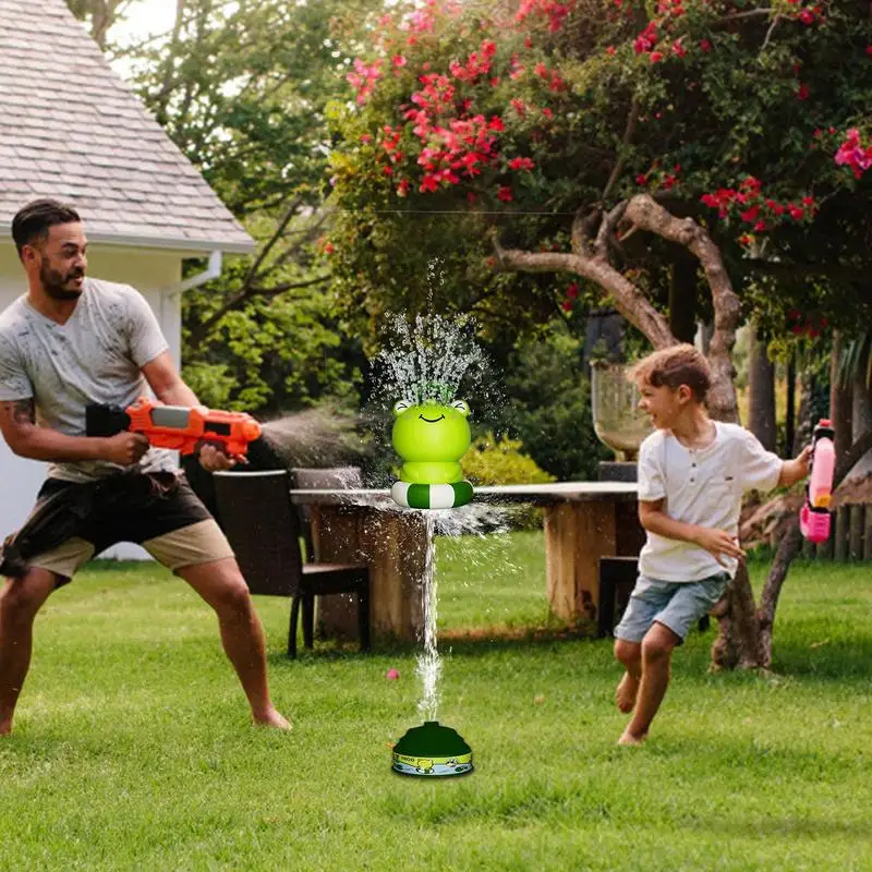 Sprinkler Toys 360 Spinning Frog Rocket Sprinkler Toy Cute Frog Sprinkler Summer Water Toys Rocket Sprinkler Rotating Spray Toy