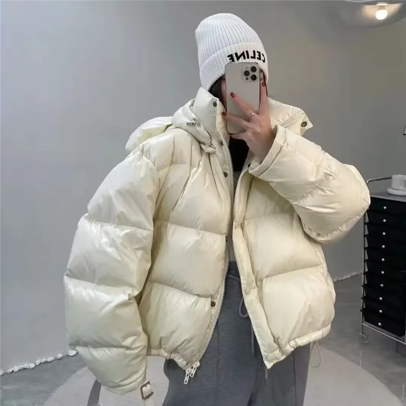 2023 New Women\'s Winter Hooded Short Parkas Thick Down Cotton Padded Cold Coat Fashion Plus Size Casual Puffer Jackets