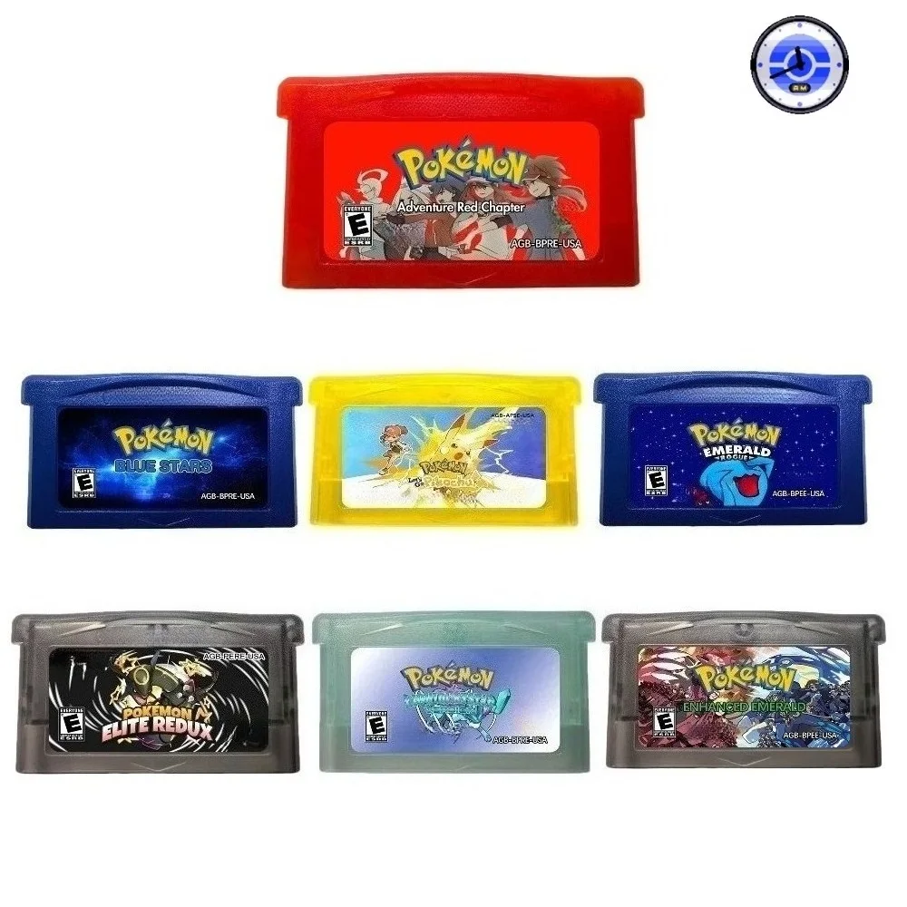 

RTC English Game Cartridge Pokémon Blue Stars 4，Elite Redux， Enhanced Emerald ，GBA Flash Game Cartridge,GBA ROM Modified Version