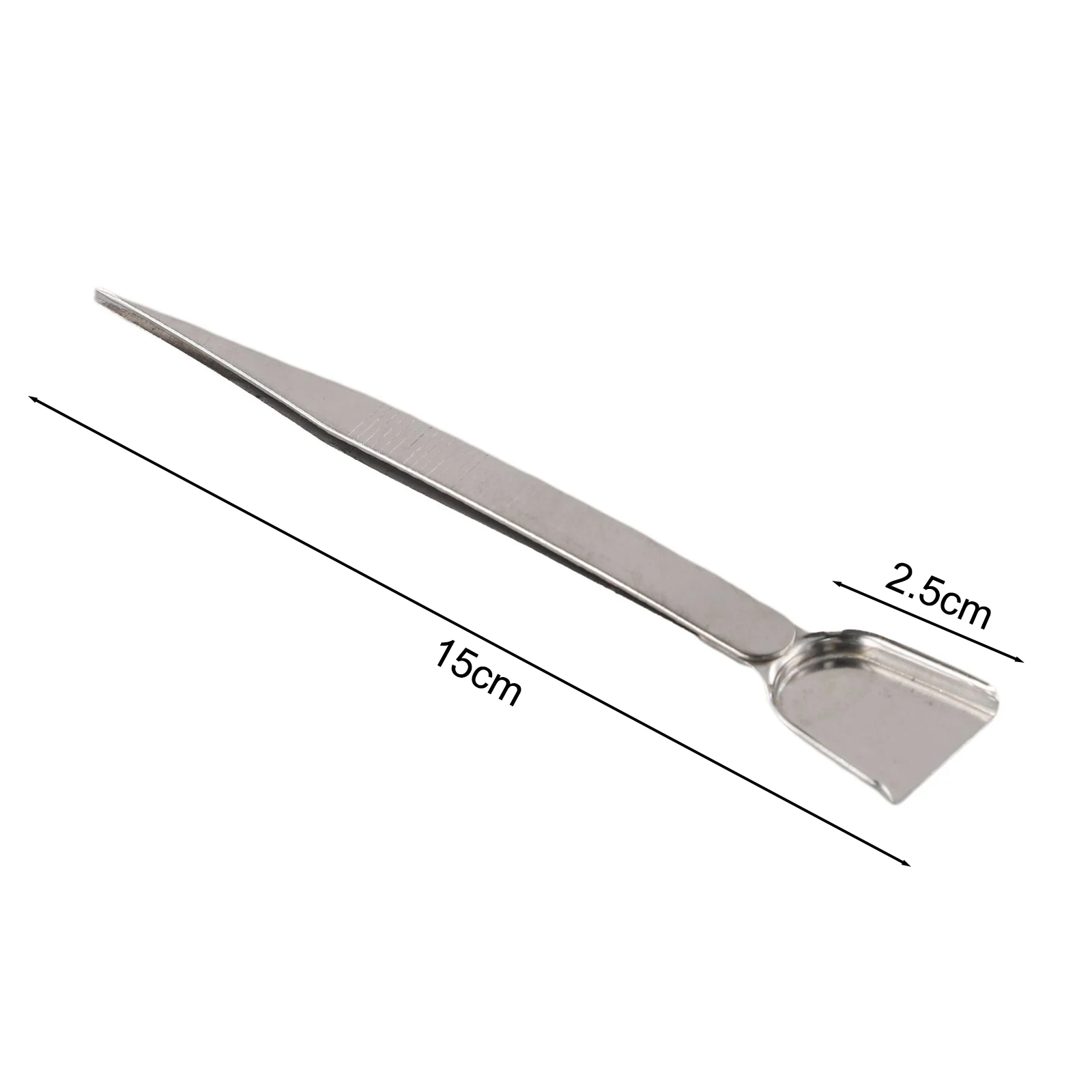 1Pc Professional Tweezer W/Scoop Shovel Pick-Up Tool 160mm For Diamond Gem For Jewelry Diamond Clip Pick Up Tool (Silver 160mm)