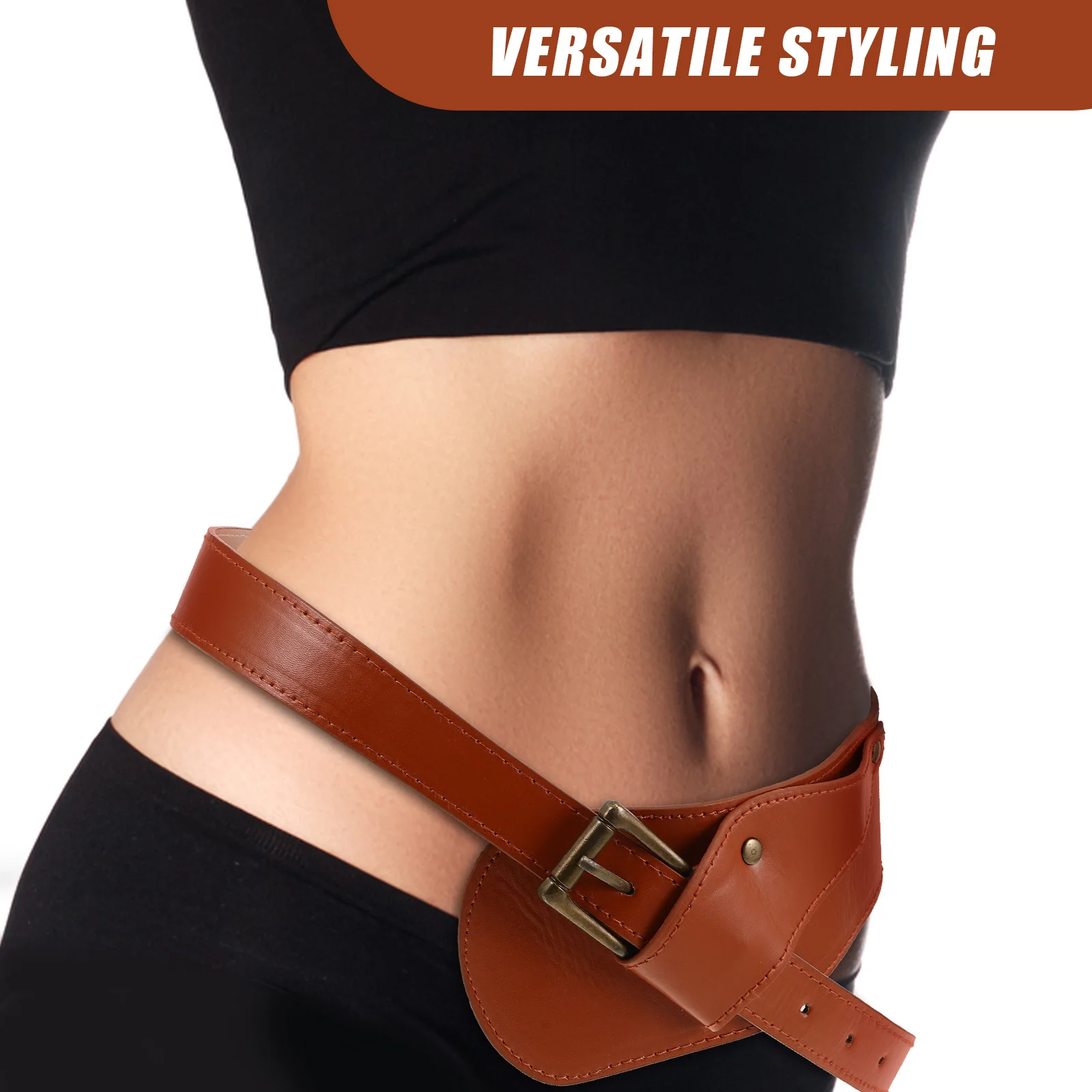 واسعة الخصر للنساء فو عالية الخصر Cinching ريترو ستايل حزام ملابس مكتنزة حزام لف لملابس غير رسمية #6