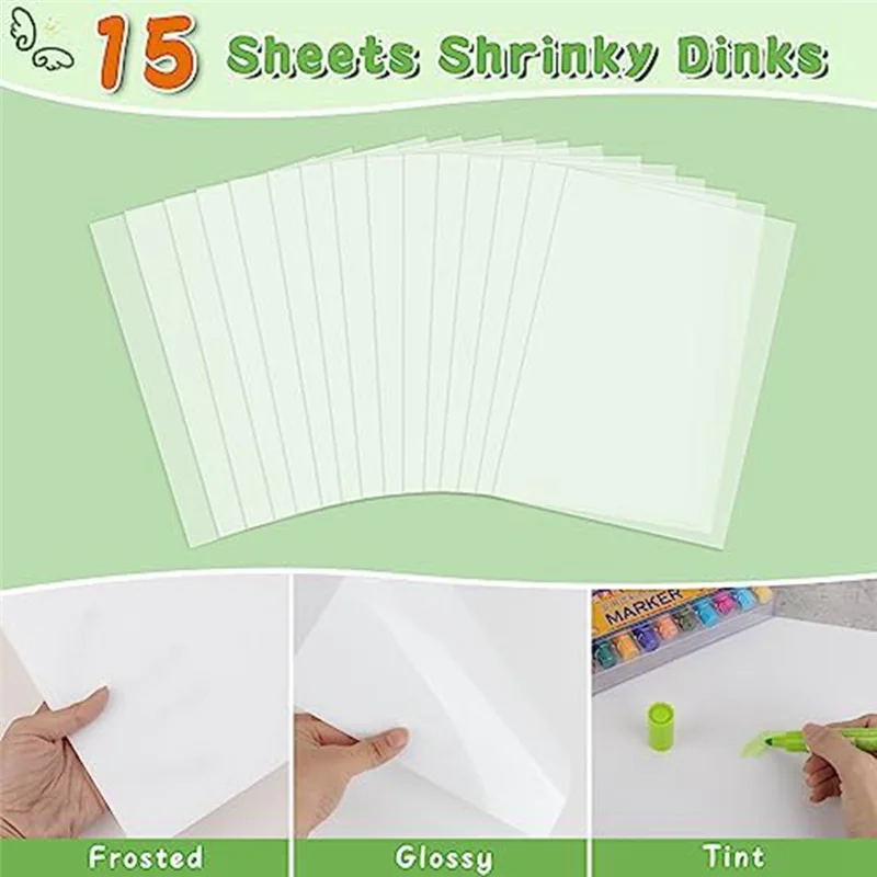 ADP-Keychain Set -15 Printable Shrink Sheets, 20 Keychains, 100 Split Jump Rings and 5 Lobster Clips DIYCrafts for Kids