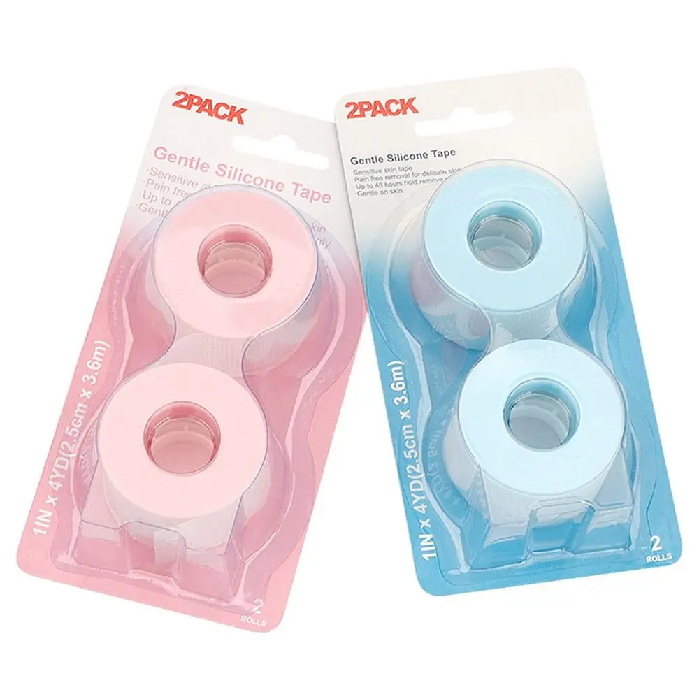 2 Rolls Silicone Gel Eyelash Extension Tape Pain-Free Removal Non-woven Eyelash Tapes Breathable Gentle Makeup Lash Tape