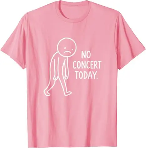 Lustiges trauriges Strichmännchen, kein Konzert heute, Musikliebhaber, Humor-T-Shirt, Y2k, verspieltes Comic-Grafik-Spruch-T-Shirt, personalisierte Streetwear – Detail 9