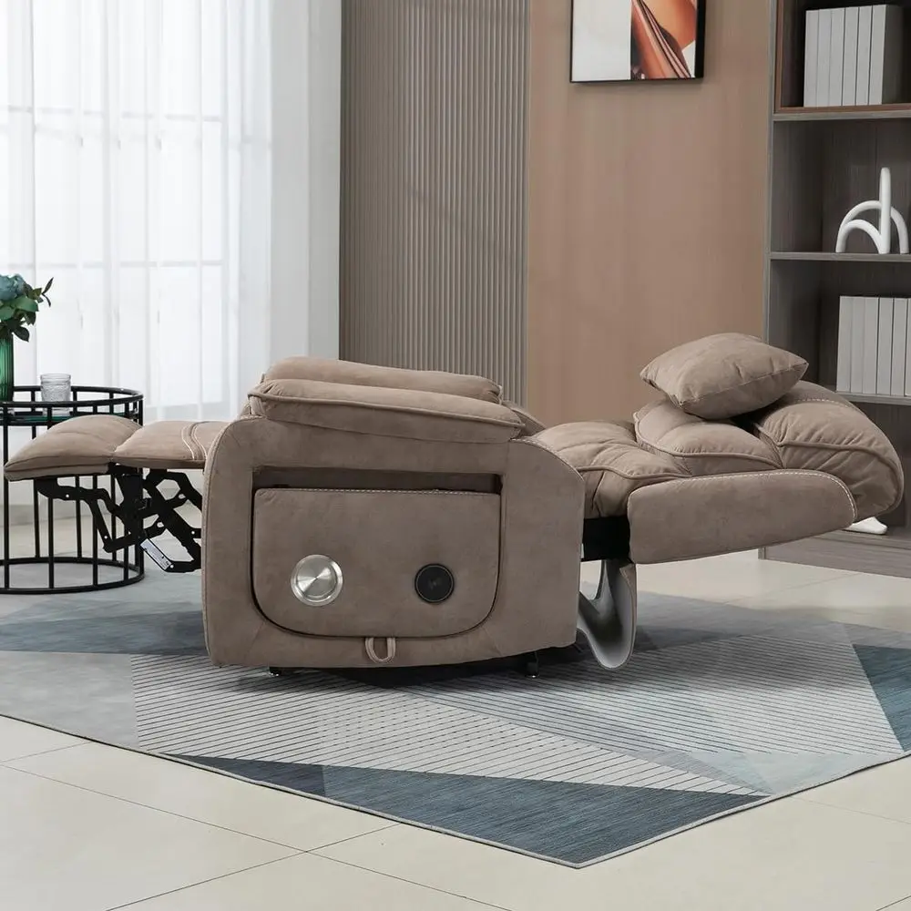 

Dual Motor Reclining Chair with Massage, Lumbar Heat, Side Pockets, and Cup Holder, Remote Control