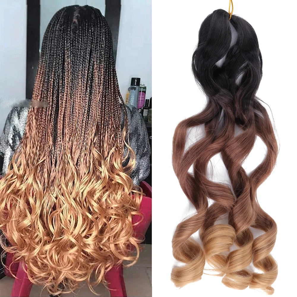 Pre Stretched French Curly Braiding Synthetic Hair 24 inch 7 Packs  French Curls Braiding Hair French Curl braids hair