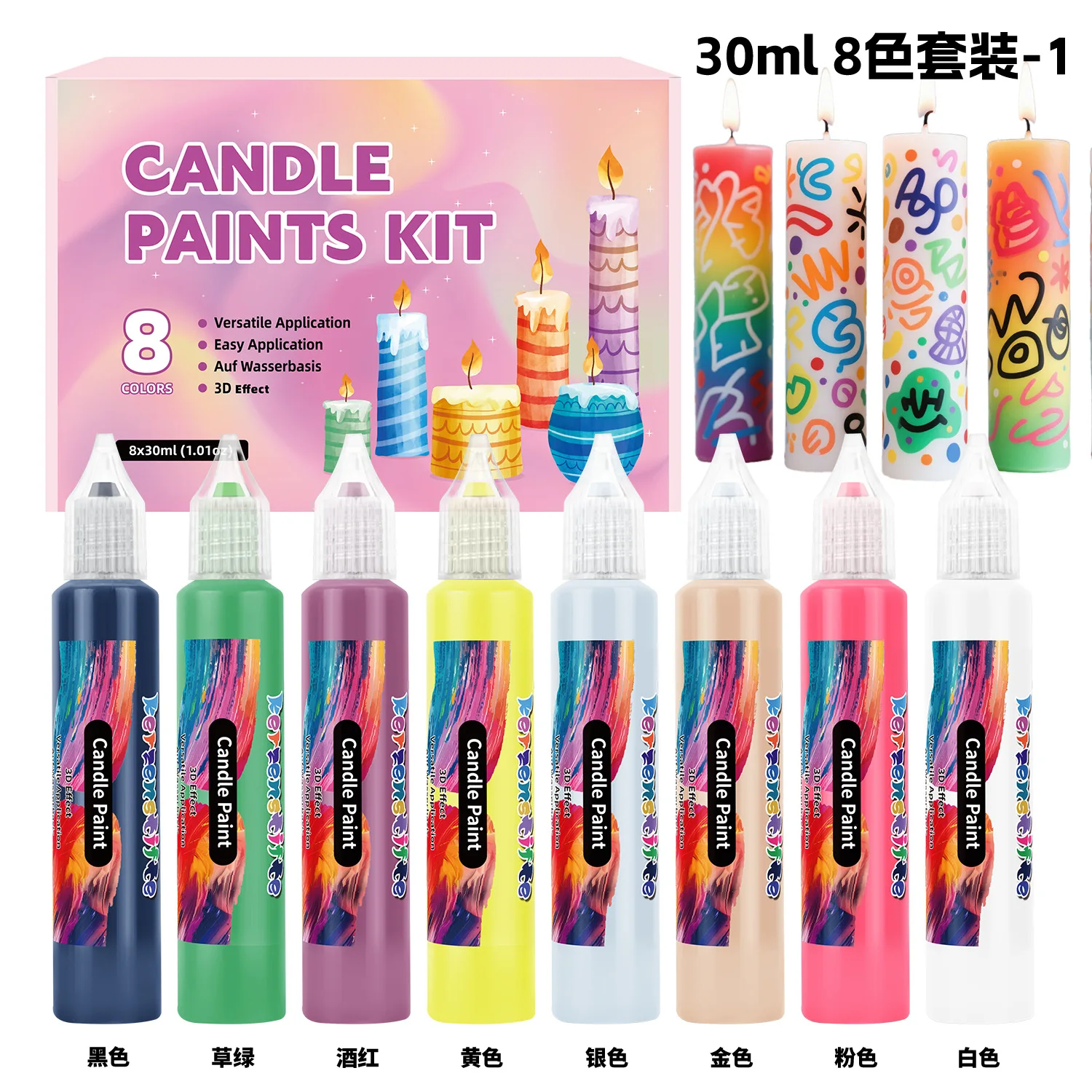 

8/12/18/24-Color 3D Outliner Paint Markers for Window Gel Art Doodling Candle Painting