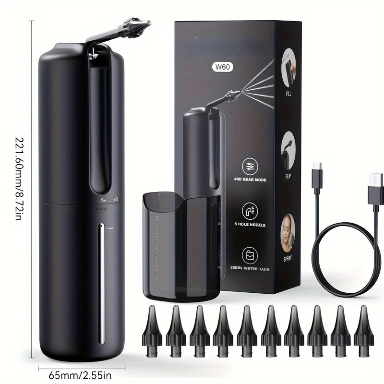 軽量でポータブルな耳垢除去キット - 4 つの圧力モードを備えた優しく効果的な耳掃除システム - 水駆動の耳洗浄器