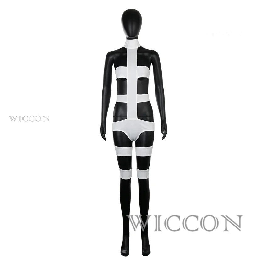 The Fifthy Element Leeloo Cosplay Jumpsuits Sexy Ladies White Bodysuit Woman Strapless Lanyard Tights For Halloween Night Club