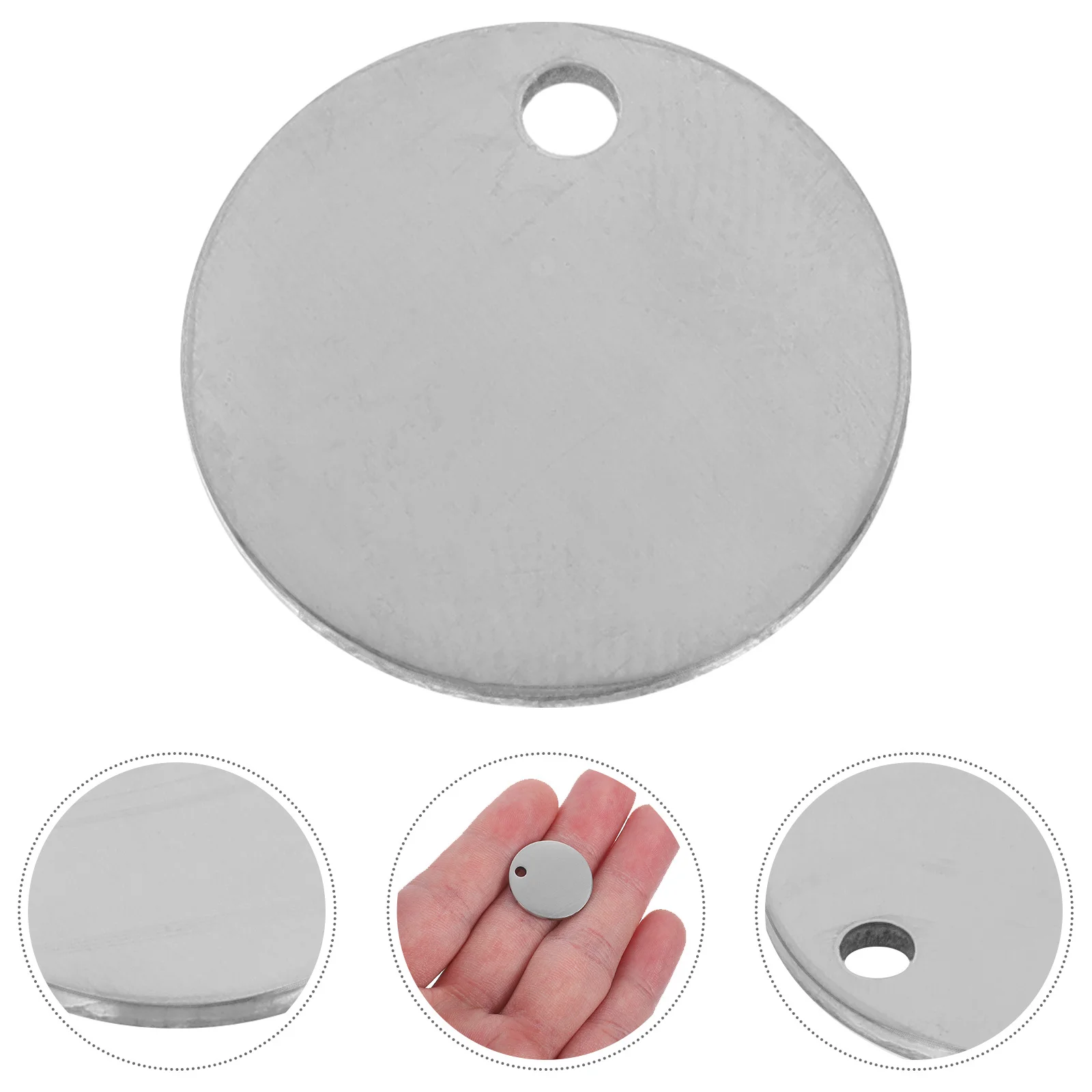 

10Pcs Stainless Steel Blank Dog Tags Round Metal Stamping Blanks for DIY Engraved Pet Id Tags Anti-Lost Puppy Name Plates