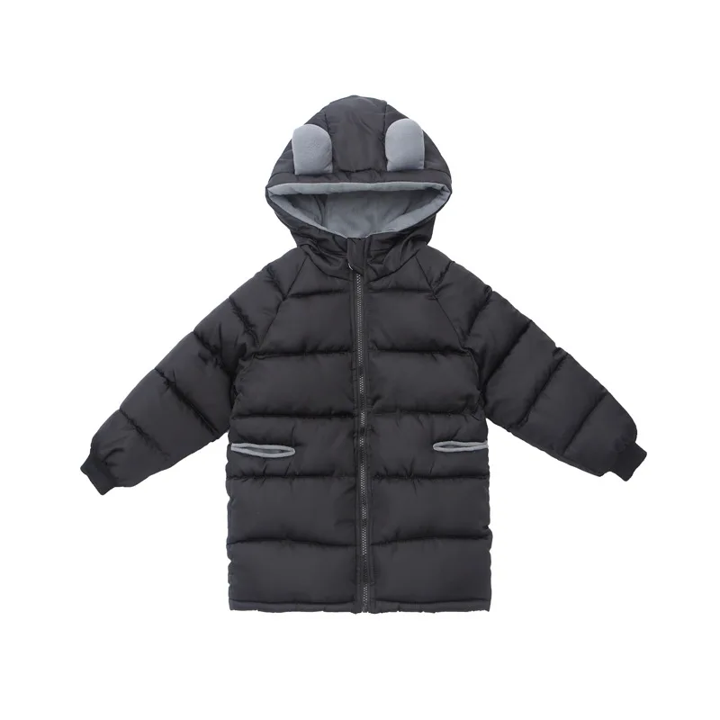 2026 Thick Warm Winter Jacket Girls black long Hooded Sweater Plus Velvet  Kid Outerwear Teenager Windbreaker Coat 4 12 new year