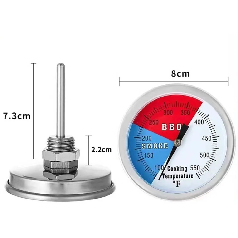 Stainless Steel Bimetallic Oven Thermometer Designed for Grills Ovens and Pizza Ovens with 100 to 550 Degree Fahrenheit Scale