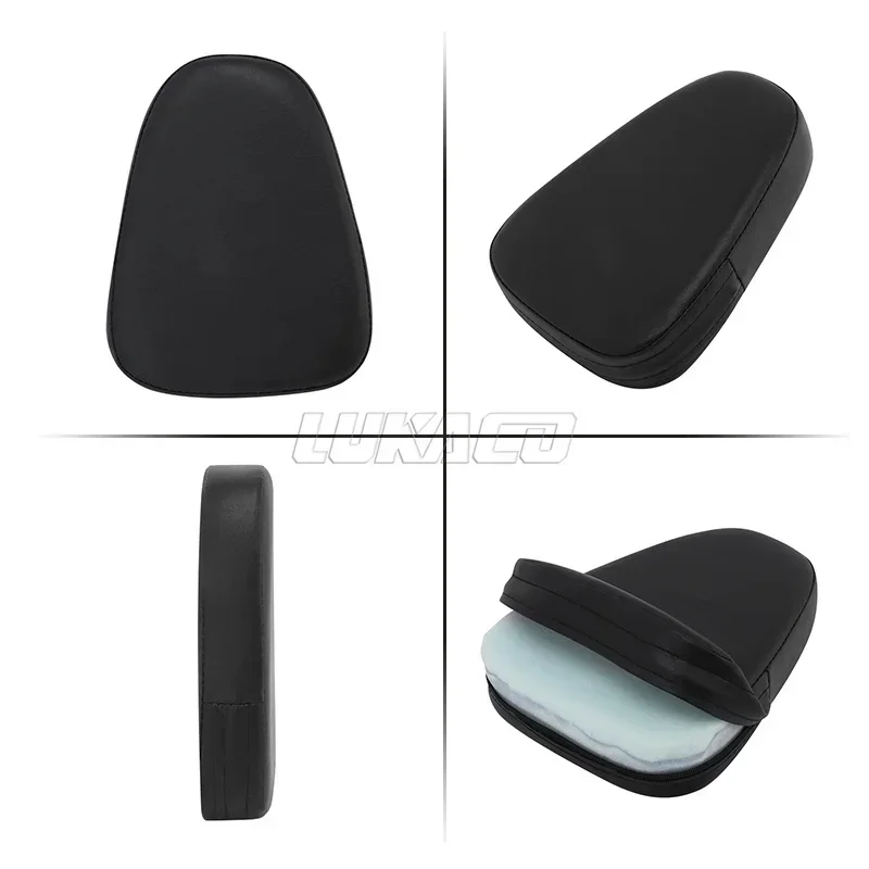 Motorcycle Black Passenger Backrest Sissy Bar Cushion Back Pad For Harley Yamaha Honda Suzuki Kawasaki Universal Chopper Cruiser