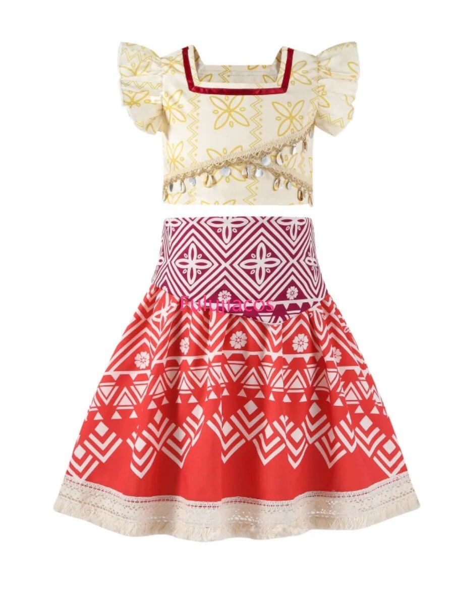 

Moana Dress Cosplay Costume Girls Skirt Top