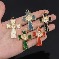 5pcs/Gold Plated JHS Holy Grail Cross JHS Holy Grail Cross Jewelry Portrait Cross Handmade Catholic Jewelry