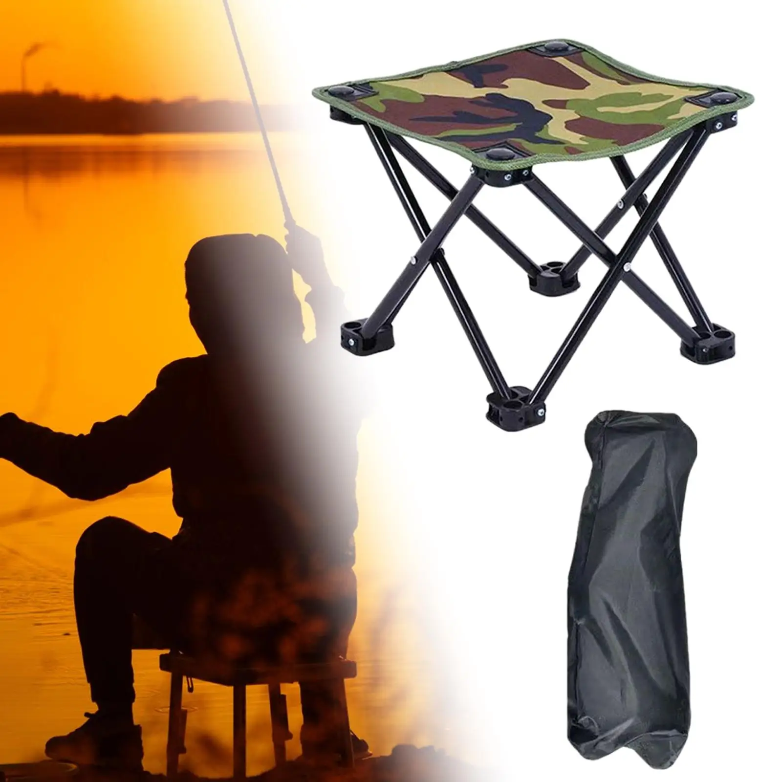 Folded Camping Stool Fishing Chair Footrest Ottoman Outdoor Foot Stool for Walking Hiking Picnic Outdoor Activities Lounge