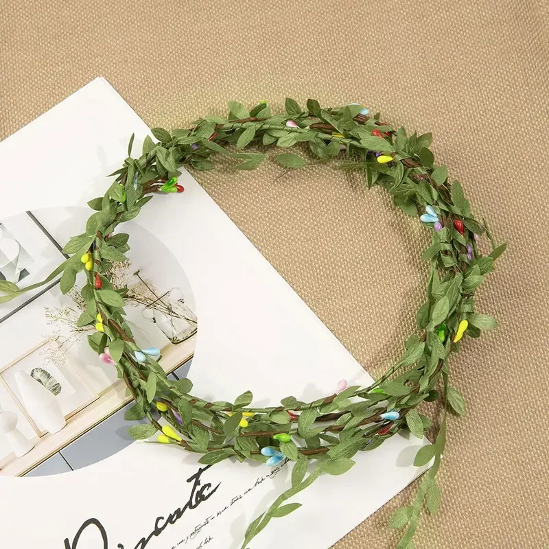 10/20Meters Leaf Ribbon Artificial Garland Vines Leaves String for Baby Shower Home Wedding Party Balloon Wreaths DIY Craft