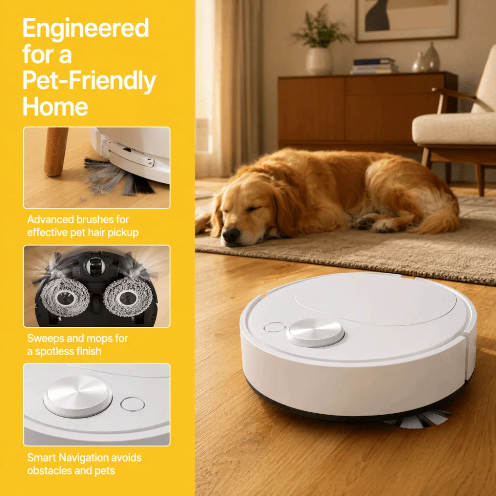 USB Charging Sweeping Robot 1500Pa Suction Smart Wireless Mopping Robot Ultra Thin 3 In 1 Vacuum Cleaner Indoor Cleaning