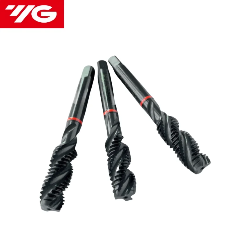 

South Korea YG HSSE American INOX Spiral Fluted Tap UNC/F 4-40 6-32 10-32 12-24 1/4 5/16 3/8 Spiral Pointed Tap With Red Circle