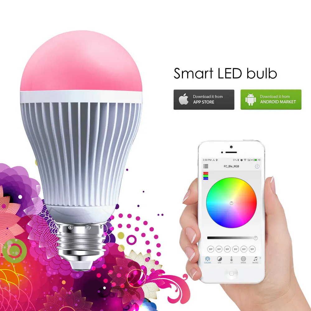 FEICAN E27 B22 7W 9W 12W SMART Lighting Color Changeable Smart Wifi Bulb Led Light Bulb RGBW Lamp Smart Bulb