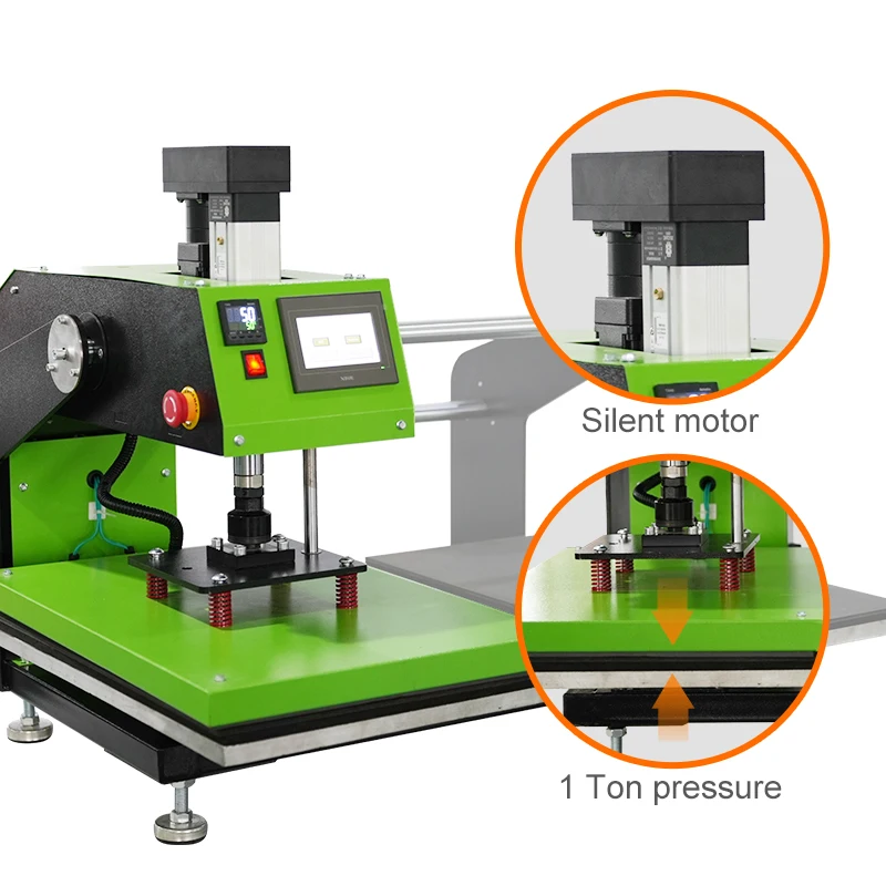 Pressa di calore completamente automatica Pressa di trasferimento a sublimazione per magliette Pressa di calore elettrica automatica con doppi tavoli di lavoro