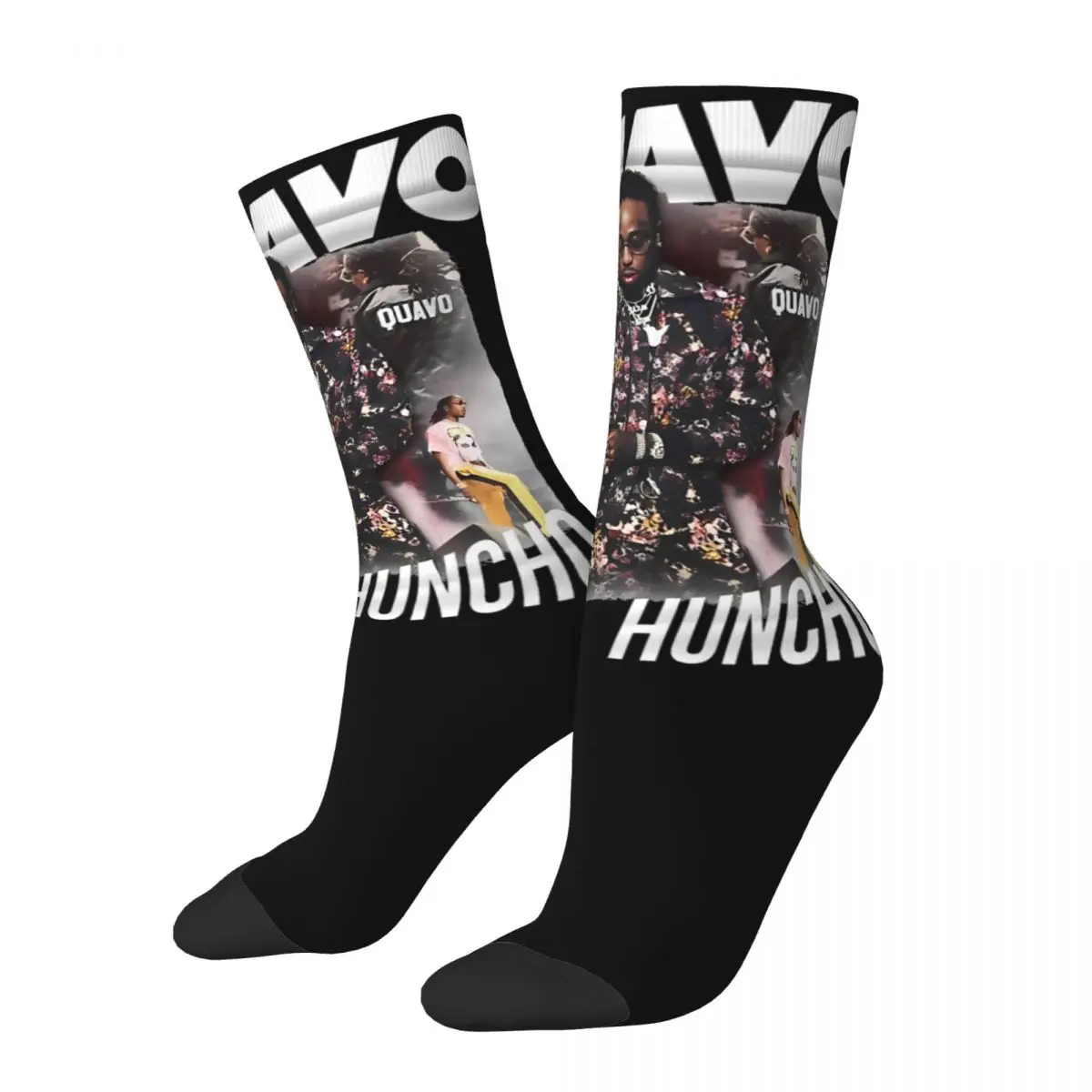 Harajuku Women Socks Quavo Huncho Migos Bootleg Merch Cute Rapper Graphic Stockings All Seasons